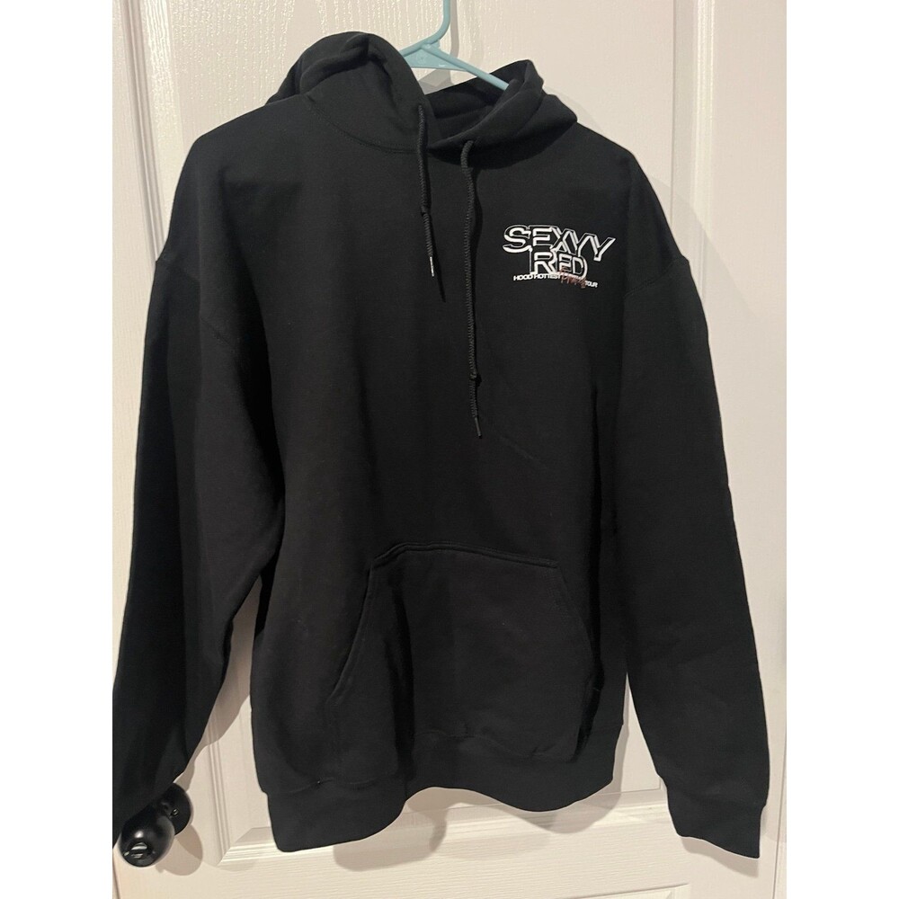 Sexy Red Hood Hottest Tour Hoodie Black Gildan Heavy Blend Size L NWOT